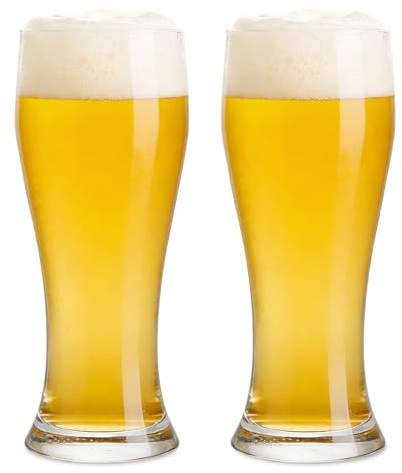 GOMETY 2er Set Biergläser 700ML, Klar Weizenbiergläser 0,7L, Bierkrug Gläser Set, Glasmaterial Weizengläser Bierglas Trinkset BPA frei Weißbierglas für Camping Bar Hotel Restaurant Geschenk für Männer