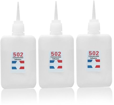 3 Pack 502 Glue, Quick Dry Strong Glue Adhesive for Plastic, Wood, Metal, Ceramic, Leather, and Crafts (50g), Strong