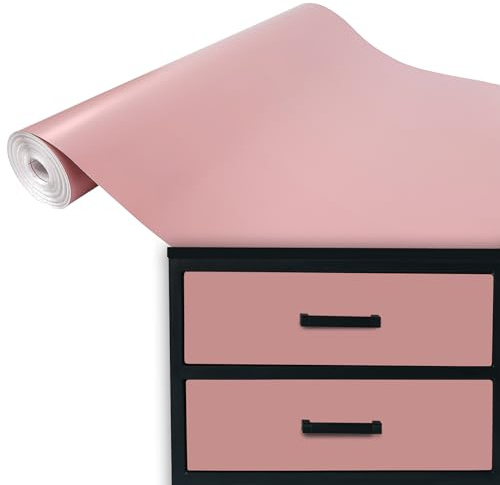 DecoMeister Klebefolie Möbel 67,5x200 cm - Selbstklebende Möbelfolie in glänzend und matt - PVC Folie für Möbel - Selbstklebende Folie für schnelle Umgestaltung und Renovierung - Rosa Puder Matt