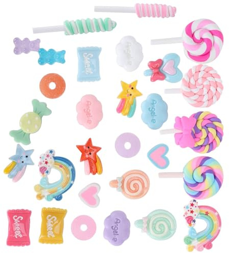 Yosoo Health Gear Ensemble de Faux Bonbons 29 Pièces, Ornements Décoratifs en Plastique Colorés pour étuis de Téléphone, Artisanat, Décorations de Fête et de Mariage