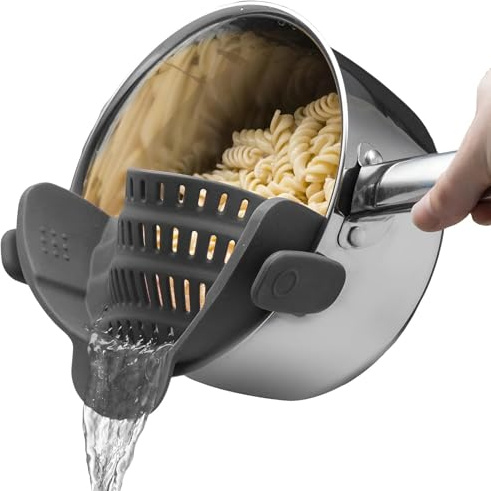 Passoire de cuisine en silicone,passoire cuisine pliable,convient à toutes les casseroles et poêles,parfait pour égoutter les pâtes,les légumes et les fruits