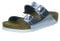 Birkenstock Classic Damen Arizona Leder Softfootbed Pantoletten, Silber Metallic Silver