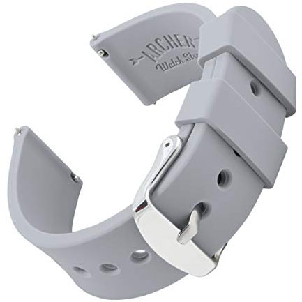 Archer Watch Straps - Cinturini a Sgancio Rapido in Silicone (Grigio Platino, 18mm)