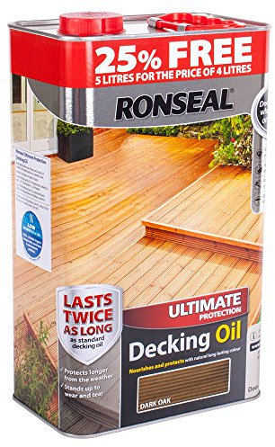 Ronseal RSLUDODO4LAV Ultimate Protection Decking Oil, Dark Oak, 5 Litre