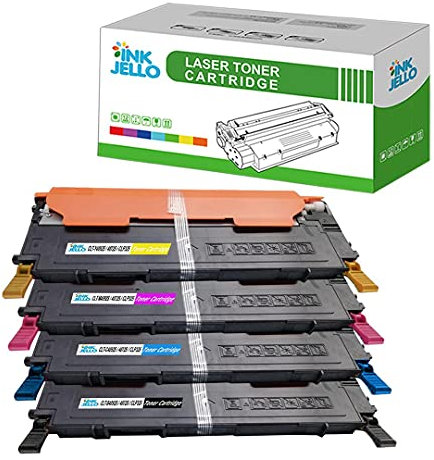 InkJello kompatibel Toner Patrone Ersatz für Samsung CLP-320 CLP-320N CLP-325 CLP-325W CLX-3180 CLX-3180FN CLX-3180FW CLX-3185 CLX-3185FN CLX-3185FW CLX-3185N CLX-3185W CLT-4072S (BK/C/M/Y, 4-Pack)