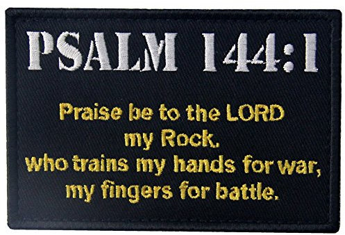 Taktisch Psalm 144:1 BNW Kampf Moral Bestickter Aufnäher mit Haken- und Flauschbänder