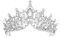Hochzeitskrone für Braut, Krone Damen Königin Prinzessin Krone Erwachsene Geburtstagskrone Mädchen Hochzeitsschmuck Diadem Diadem Silber