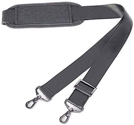 MOSISO 56 inch Shoulder Strap, Adjustable Thick Soft Universal Replacement Non-Slip Comfort Fit Padded with Metal Swivel Hooks for Laptop Shoulder Bag/Laptop Messenger Bag/Crossbody Bag, Space Gray