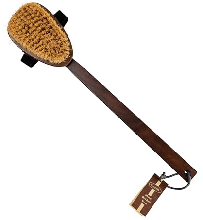 Eco Bath London Natural Sisal Walnut Wood Body Brush - Luxurious Dry Brushing Body Brush with Firm Bristles and Detachable Handle for Exfoliation, Cellulite Treatment, and Improved Circulation