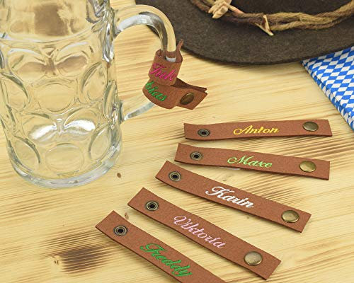 Henkelband 'Name' - Bestickungsfarbe wählbar - Maßkrugmarkierer, Bierkrugband Maßkrugband 1 Stück