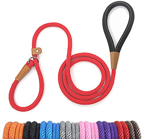 lynxking Laisse Chien Corde 0.9cm x 180cm Laisse pour Chien en Nylon avec Poignée Rembourrée Réfléchissant Laisse Coulissante Aux Chiot, Petits, Moyens et Gros Chiens