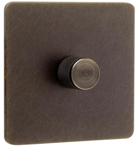 Screwless Antique Brass Dimmer Switch - 1 Gang - The Georgian