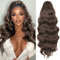 YEESHEDO Pferdeschwanz Haarteil Clip Extensions mit Kordelzug Lang Wellig Haarverlängerunge Natürliche Perücke Afro Lockige Ponytail fuer Zopf (Braun)