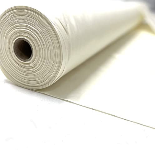 Kabbani Textiles Premium 100% Cotton Curtain Lining Fabric. Cotton Sateen Fabric. Ideal for Lining Curtains Drapes, and Blinds. Ivory/Cream Colour. Pure Cotton Material (Sold per 1M, Ivory/Cream)