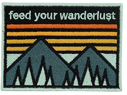 Finally Home Patch zum Aufbügeln Feed your Wanderlust | Berg Patches, Natur Bügelbild, Wanderer Aufbügler, Retro Camping Aufnäher, Outdoor Bügelpatch