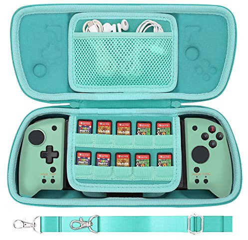 Aenllosi Custodia rigida portatile per Hori Split Pad Pro/HORI Split Pad Compact Controller Ergonomico/Hori Split Pad Compact Controller Nintendo Switch Controller Case(Only Case) (Verde smeraldo)