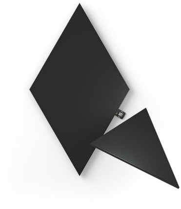 Nanoleaf Shapes Ultra Black Triangle Erweiterungspack, 3 zusätzliche Dreieckigen LED Panels - Smarte Modulare RGBW WLAN 16 Mio. Farben Wandleuchte Innen, Musik Sync, Funktioniert mit Alexa