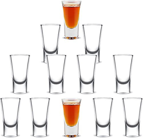 Vasos De Chupito, 12pcs Vasitos de Vidrio para Chupitos, 30ml, para Tequila, Vodka, Whisky
