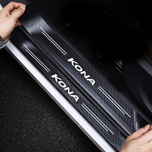 4 Stück Auto Carbon Fiber Einstiegsleisten Türschweller, für Hyundai KONA Zubehör