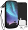 kwmobile Handytasche für Smartphones XXL - 7 - Neopren Handy Tasche Hülle Cover Case Schutzhülle - Polarlicht Hirsche Türkis Blau Schwarz - 17,7 x 8,5 cm Innenmaße