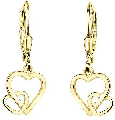 SOFIA MILANI - Damen Ohrringe 925 Silber - vergoldet/golden - Doppeltes Herz Ohrhänger - E2243