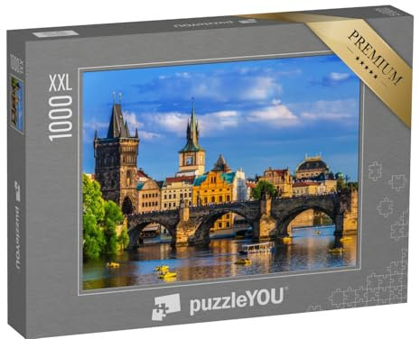 Puzzle 1000 Teile XXL „Prager Innenstadt mit der Karlsbrücke über die Moldau“ – aus der Puzzle-Kollektion Städte