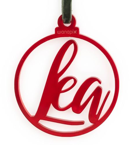 Wanapix | Weihnachtskugel aus Acrylglas mit Namen | Christbaumkugeln Personalisierte | Weihnachtsdekoration | Runden - 8 cm | Rot
