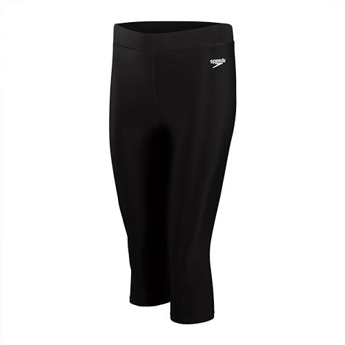 Speedo Damen 3/4 Badehose | Badeleggings Schwimmbekleidung, Schwarz, M