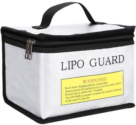 Vueinrg Lipo Bag Feuerfeste, explosionssichere Lipo Tasche Battery Safe Bag LiPo Guard Safe Bag mit Doppelreißverschluss reflektierend, um bei Nacht schnell zu Finden (21.5 x 16.5 x 14.5cm)