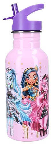 Vadobag MONSTER HIGH Let's Eat! - Botella Botella 500 ml de metal para bebidas - Oficial MATTEL, 036-4941