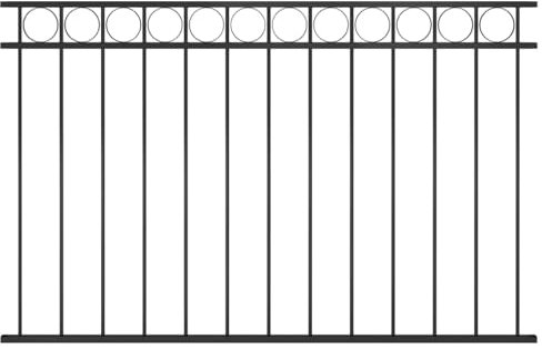 ZEYUAN Zaunfeld Stahl 1,7x1 m Schwarz, Sichtschutzstreifen, Sichtschutzzaun, Garten Zaunschutz, Balkonzaun, Stabzaun - 146317