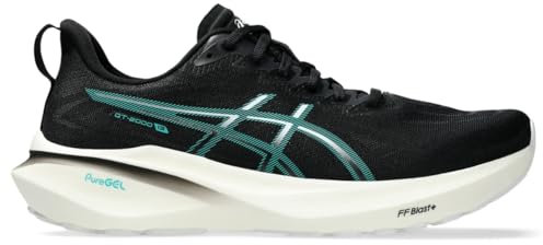 ASICS Men's GT-2000 13 Running Shoes, Black/Wave Teal, 47 EU