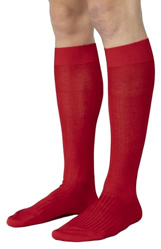 Ciocca Calze Lunghe Uomo in 100% Cotone Filo di Scozia costa larga - 3/6 Paia - Calzini MADE IN ITALY [350_054_13_3]