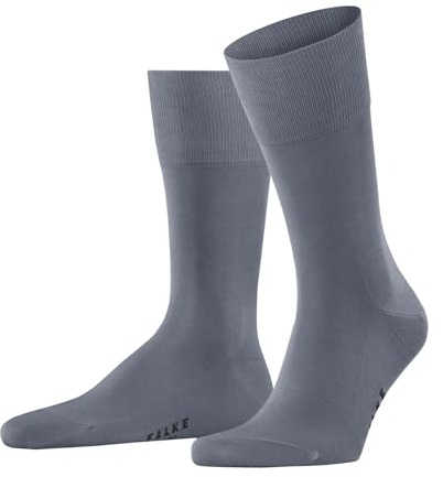 FALKE Men's Tiago M So Fil D'Écosse Cotton Plain Socks 1 Pair, Grey 3208, 10-11