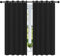 NAKIHOUSE Black Blackout Curtains, Thermal Curtains 46 Wide x 54 Drop Super Blackout Eyelet Ring Top Curtains Bedroom, Single Curtain for Door Doorway Window Living Room Bedroom, 2 Panel