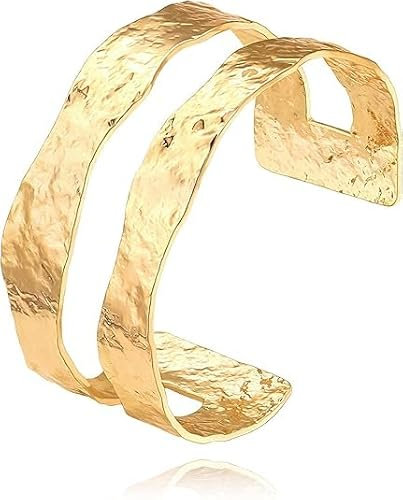 XIAGAW Bracciale Oro Donna, Bracciale Dorato Donna, Bracciale Rigido Oro, Bracciale Donna, Braccialetti Regolabili Oro, Gioielli in Oro da Donna, Regali di Compleanno per Ragazze e Donne (B)