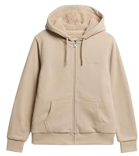 Superdry Veste à capuche pour femme avec doublure en fourrure, Gris pavé, 38
