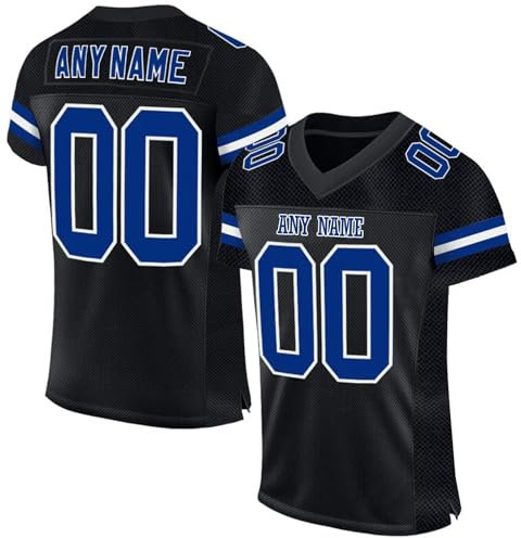 American Football Custom Jersey for Men Women Youth Personalised Name Number Team Name Logo Jerseys Customise Sports T-Shirts Quick Dry Rugby Uniform Moisture Wicking Active Tops 1