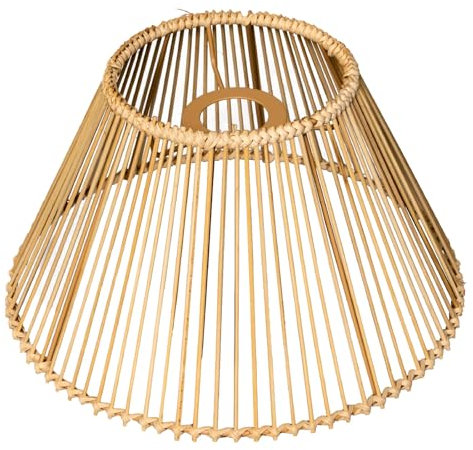 Rattan-Lampenschirm, Korbleuchte Boho-Stil, Korb-Lampenschirm für Tischlampe, Pendelleuchte, Stehleuchte (1, Hellbraun)-1pc