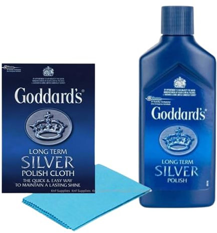 ORNACH® Silver cleaner for jewellery | Goddards silver polish & silver polishing cloth | silver cleaning cloth | silver cloth for cleaning silver jewellery | silver jewellery cleaner solution