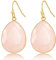 LILIE&WHITE Pierre Rose Boucles d'Oreilles Femme Pendantes - Argent Plaqué Or, Pierre Rose Facettée en Forme de Goutte, Hypoallergénique, Cadeau pour Femme