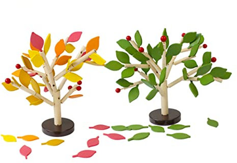 Abaodam 1 Satz Baumspielzeug Baumblätter Blockieren Baum Spiele Yellow Bambus