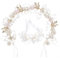 WUSJCOF Haarschmuck Kommunion Mädchen Hochzeit Blumenkranz Haare Stirnband Haarkranz Kopfschmuck Baby Kinder Damen mit Armband, Silber
