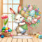 JXAXD Diamond Painting Ostern Osterei, DIY Diamant Painting Osterhase, 5D Diamant Painting Fensterbilder, Fensterbilder Ornamente Diamant Malerei, für Fenster Wand und Eingang Decor, C