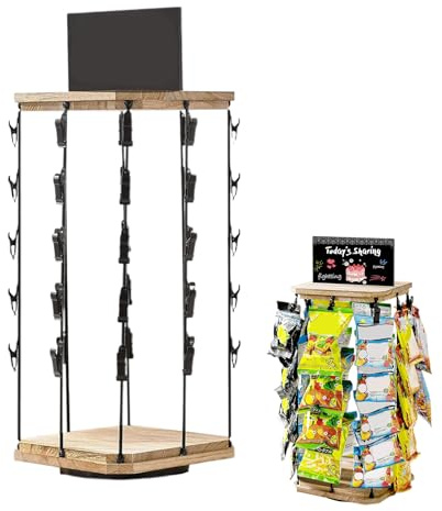Generisch Chips Ständer, Snacks Display Rack Für Theke, 360° Drehbarer Chipstütenhalter Mit Tafel, Snackständer Für Hochzeit, Büro, Geschäfte, Küchen