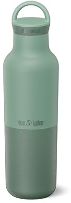 Klean Kanteen 600ml Rise Insulated Water Bottle, 100% Leakproof | 20oz Stainless Steel, Cold 42h & Hot 22h, 90% Recycled Steel, Gym, Hiking & Travel, BPA & Lead-Free, (Iceberg)