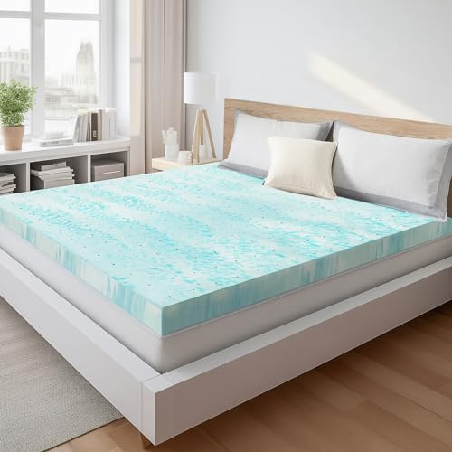 Sweetcrispy Matratzenauflage für Kingsize-Bett, 7,6 cm dick, Memory-Schaum, Gel, kühlende Auflage für Kingsize-Bett, Schlafsofa, Wohnmobil, Camper, CertiPUR US-Zertifiziert, belüftet und atmungsaktiv