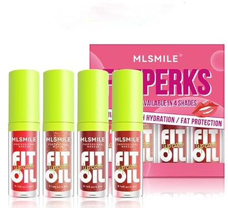 Lippenöl, 4 Stück Lippenöl Feuchtigkeitsspendendes Lip Glow Oil, Gloss Lip Plumper Transparenter Lipgloss, Aufpolsternde und feuchtigkeitsspendende Wirkung(B)