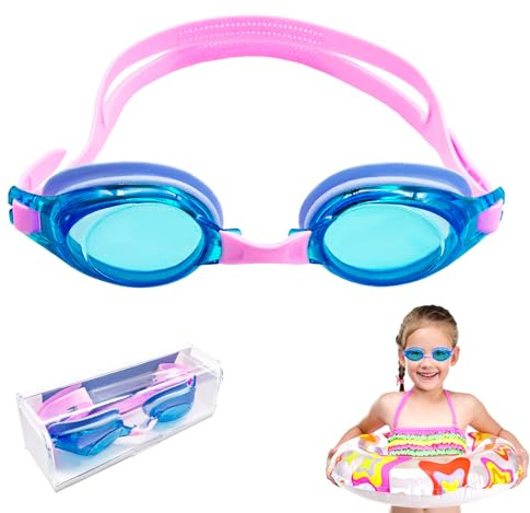Uryxery Schwimmbrille Kinder, Taucherbrille Kinder, 4–14 Jahre – Anti-Beschlag, Anti-Leckage, Weichsilikon Dichtring, Passend für Schwimmunterricht, Pool und See