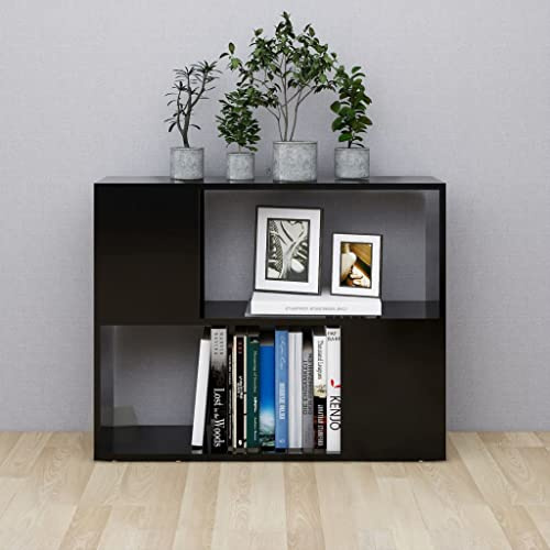 Homvdxl 63 cm kleines Bücherregal, 80 cm breites Bücherregal, modernes Regal mit offenem Stauraum für Wohnzimmer, Homeoffice - Schwarz
